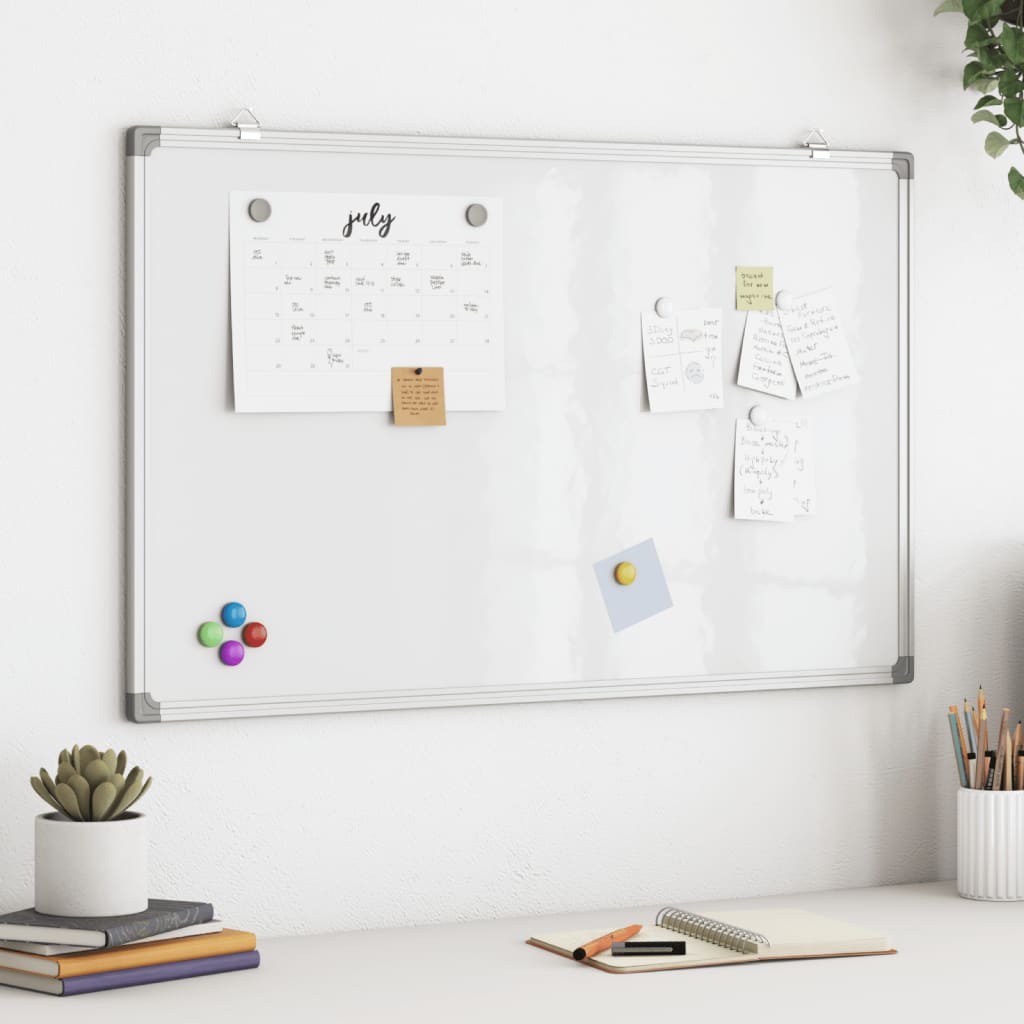 Vidaxl whiteboard magnetisch 80x50x1,7 cm aluminium