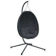 Vidaxl hangende egg chair met standaard antraciet stof en staal - afbeelding 2