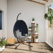 Vidaxl hangende egg chair met standaard antraciet stof en staal - afbeelding 3