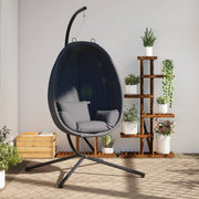 Vidaxl hangende egg chair met standaard antraciet stof en staal - afbeelding 1