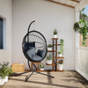 Vidaxl hangstoel met standaard rattan en staal antracietkleurig