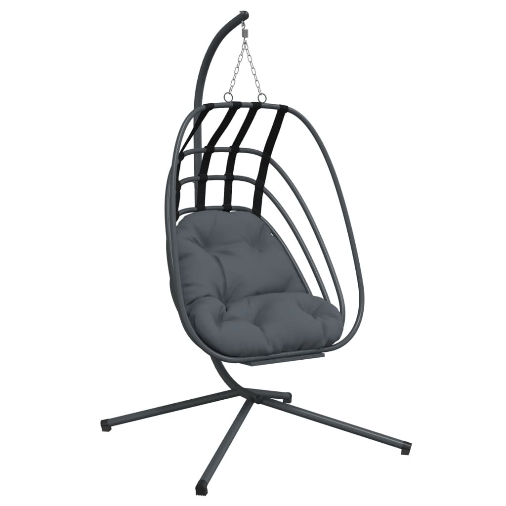 Vidaxl hangende egg chair met standaard antraciet staal