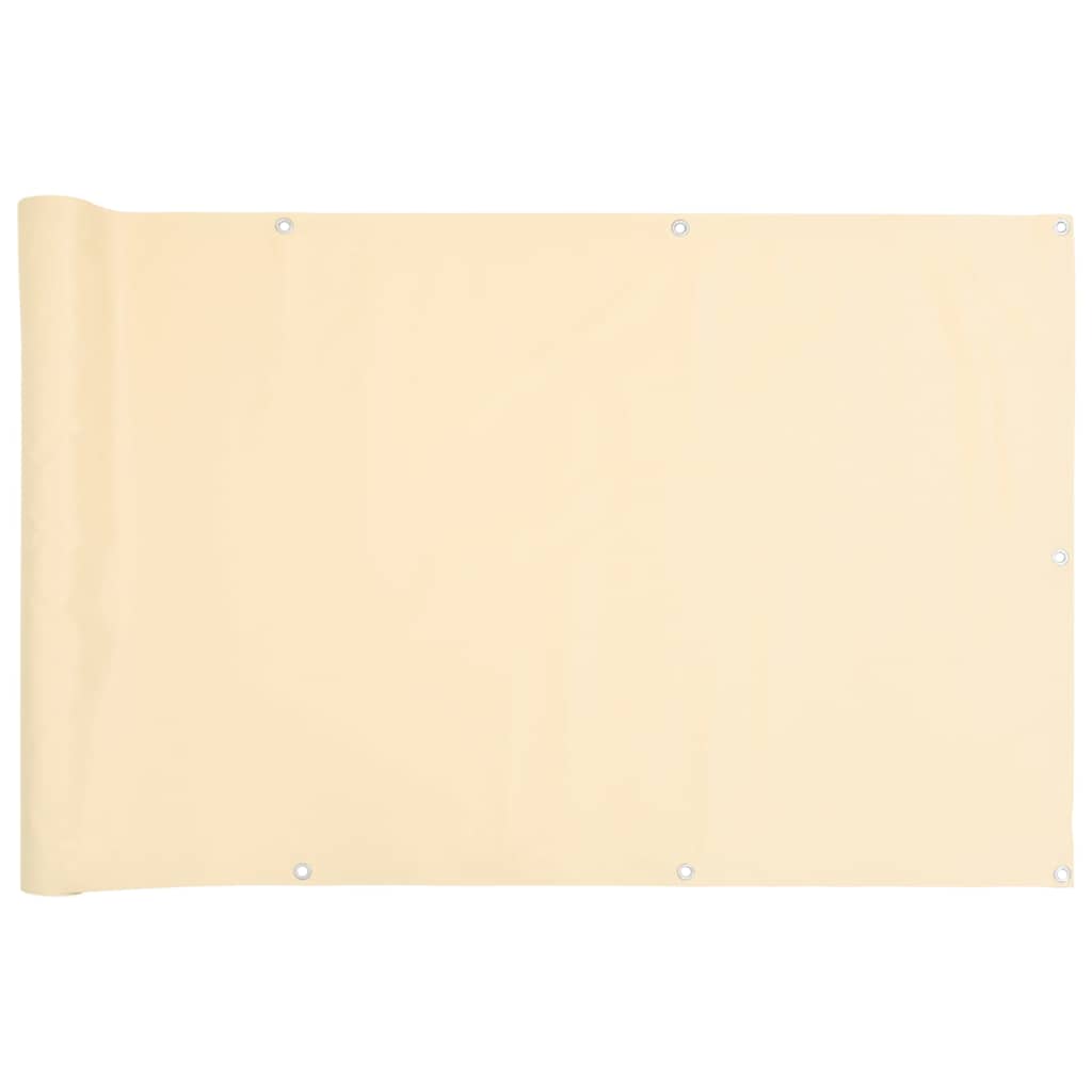 Vidaxl balkonscherm 300x75 cm pvc crèmekleurig