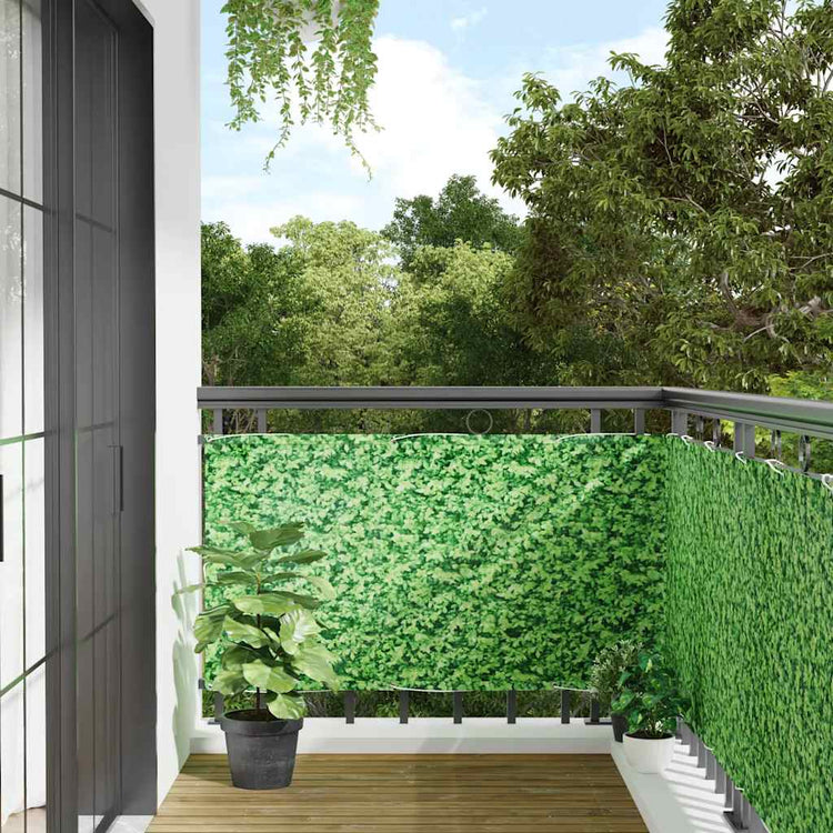 Vidaxl balkonscherm plantpatroon 800x75 cm pvc groen
