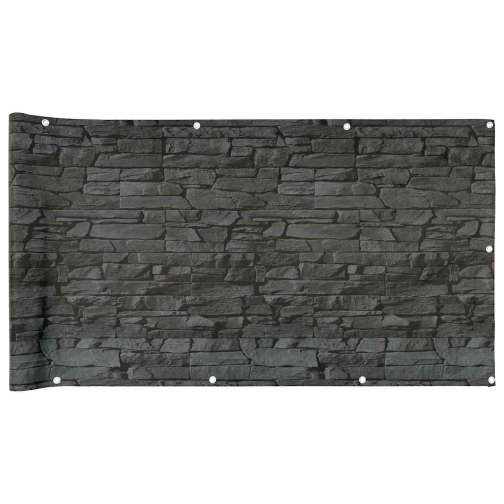 Vidaxl balkonscherm steenpatroon 1000x75 cm pvc grijs