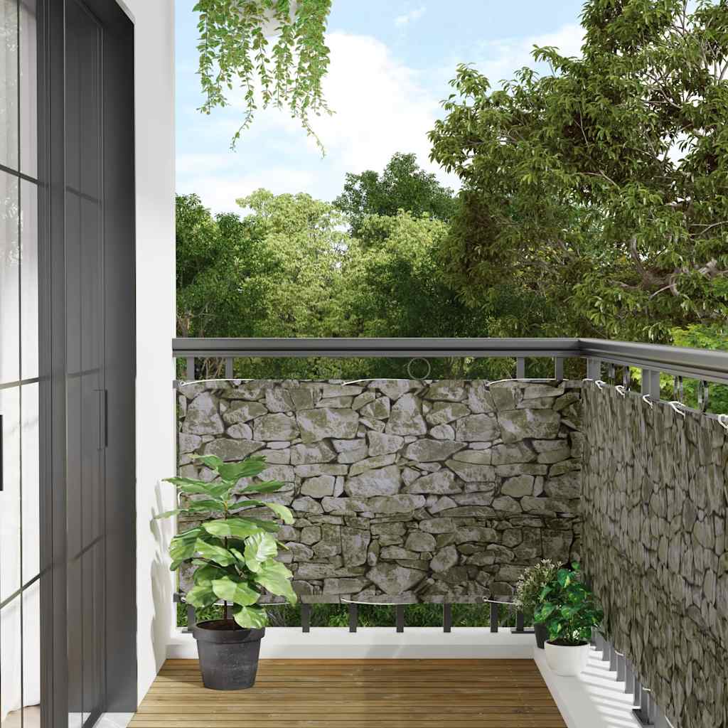 Vidaxl balkonscherm steenpatroon 300x75 cm pvc