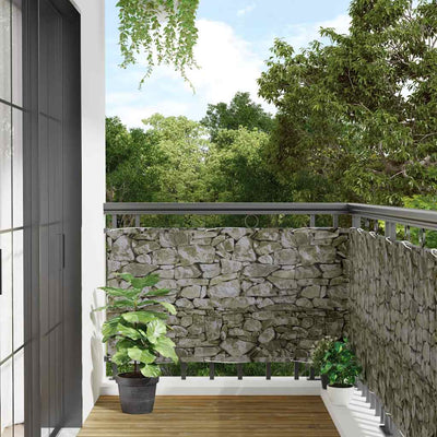 Vidaxl balkonscherm steenpatroon 400x75 cm pvc