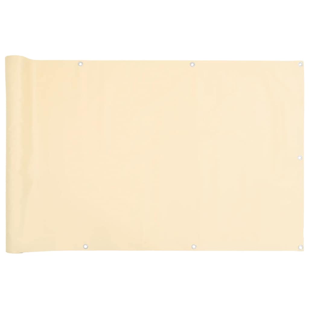 Vidaxl balkonscherm 500x90 cm pvc crèmekleurig