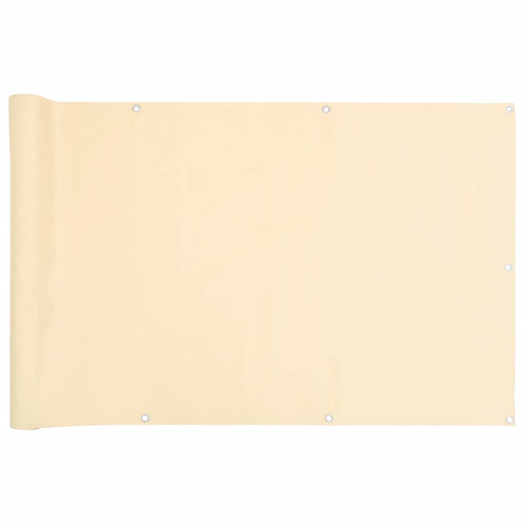 Vidaxl balkonscherm 600x90 cm pvc crèmekleurig