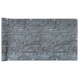 Vidaxl balkonscherm steenpatroon 300x90 cm pvc grijs - afbeelding 2