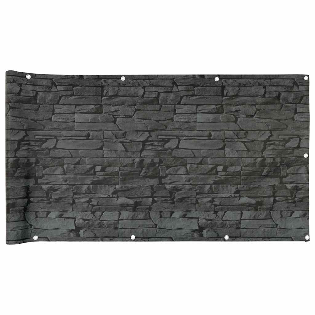 Vidaxl balkonscherm steenpatroon 400x90 cm pvc grijs