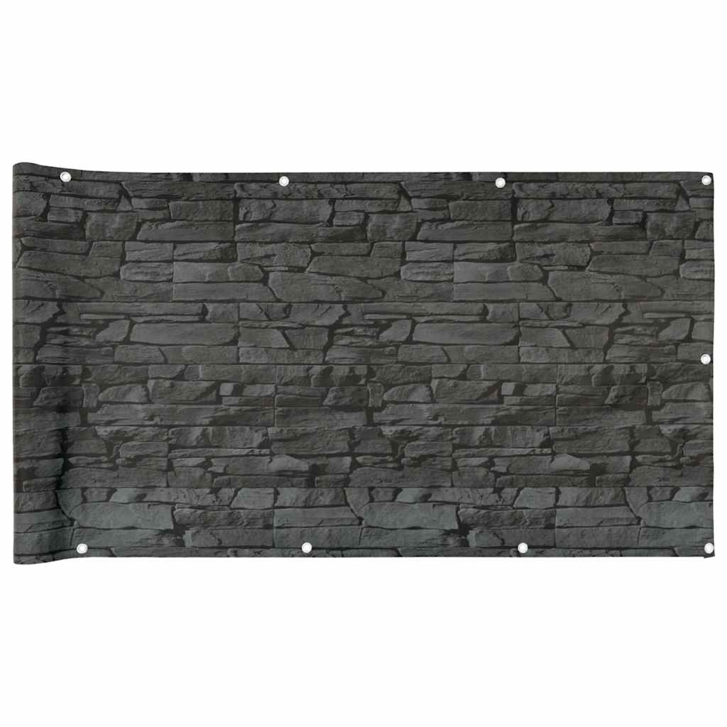 Vidaxl balkonscherm steenpatroon 600x90 cm pvc grijs