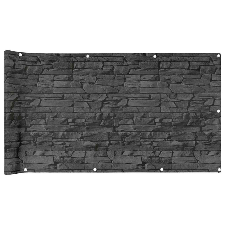 Vidaxl balkonscherm steenpatroon 700x90 cm pvc grijs