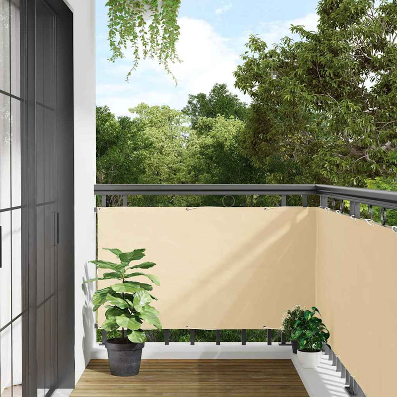 Vidaxl balkonscherm 300x120 cm pvc crèmekleurig