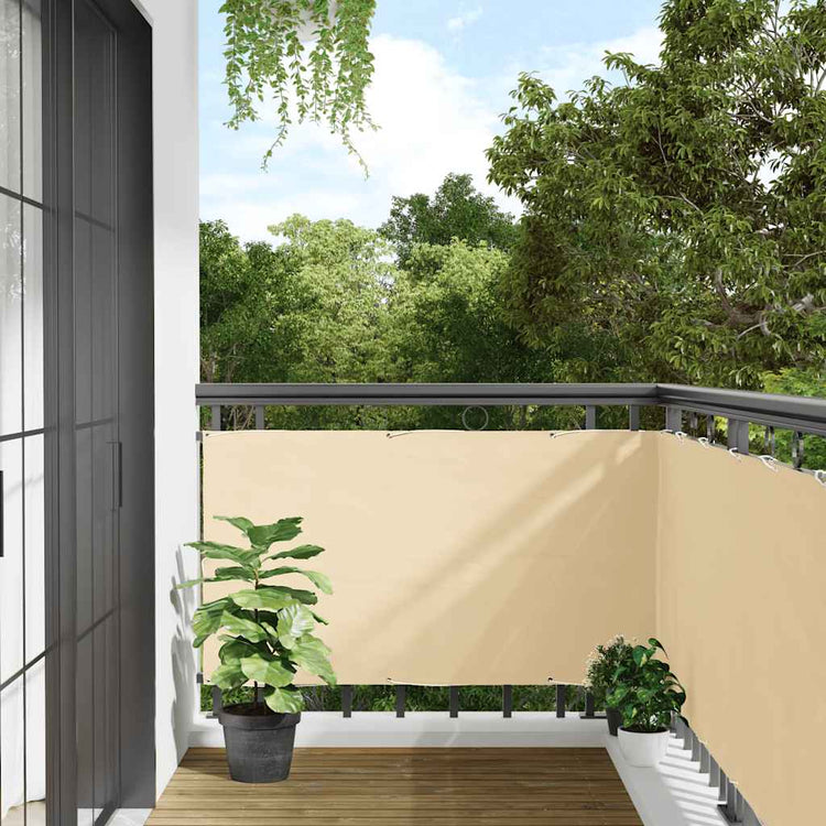 Vidaxl balkonscherm 800x120 cm pvc crèmekleurig