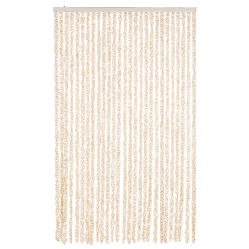 Vidaxl vliegengordijn 118x220 cm chenille beige en wit