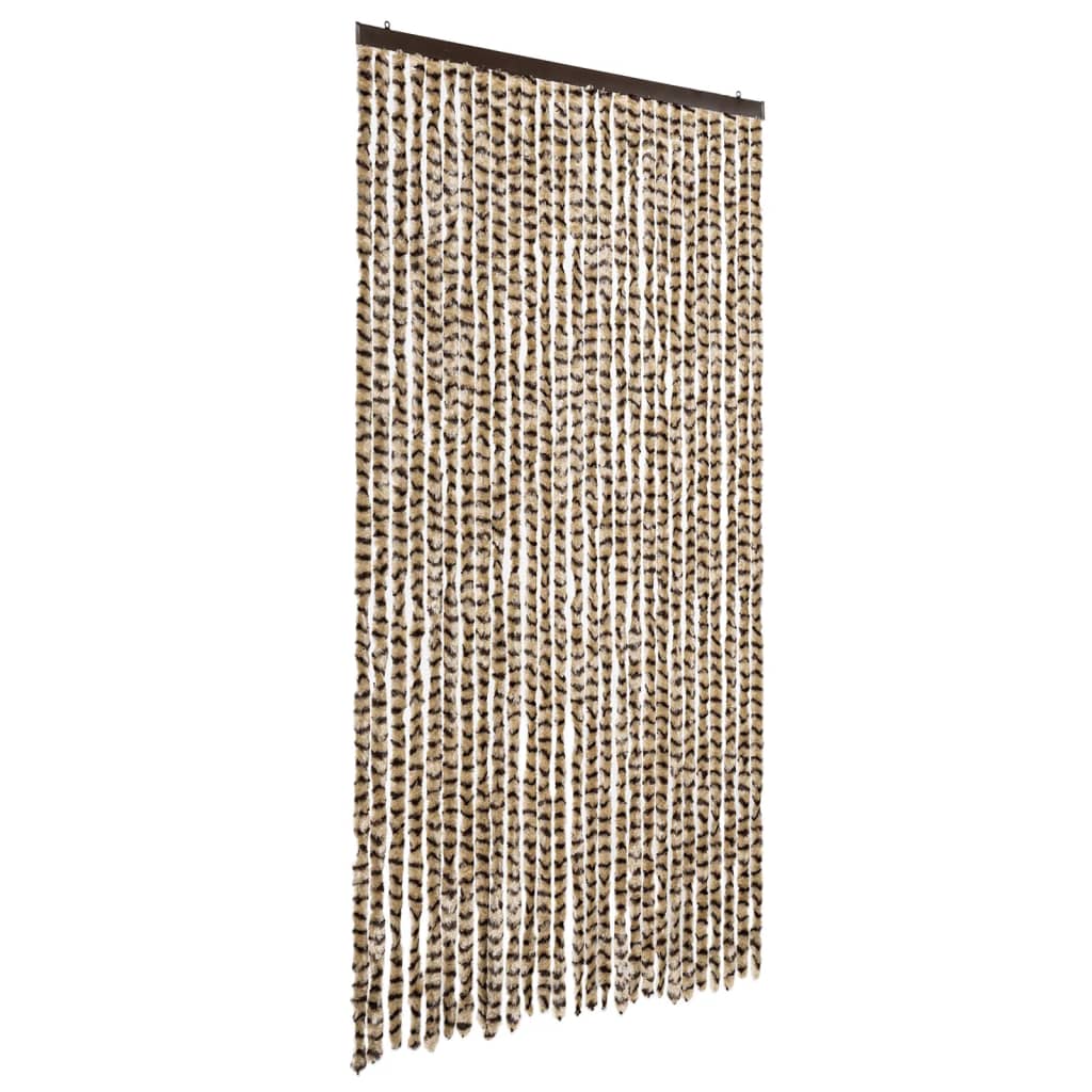 Vidaxl vliegengordijn 118x220 cm chenille beige en bruin