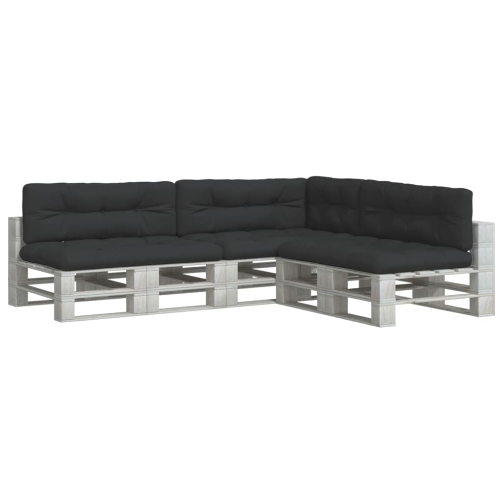 Vidaxl palletkussens 7 st stof zwart