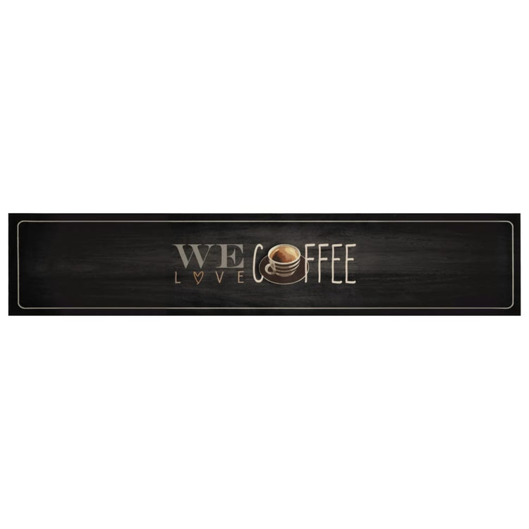 Vidaxl keukenmat wasbaar koffietekst 60x300 cm fluweel
