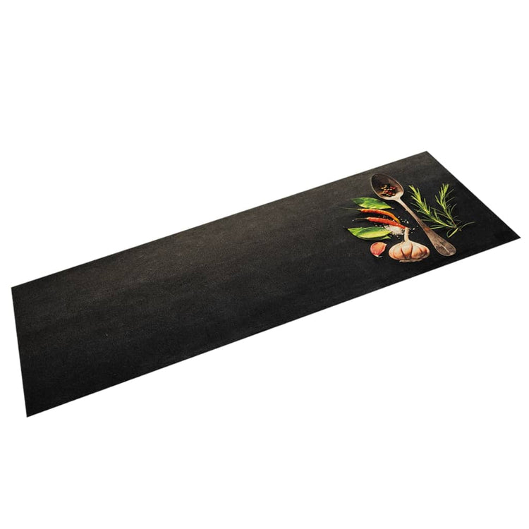 Vidaxl keukenmat wasbaar kruidenprint 45x150 cm fluweel