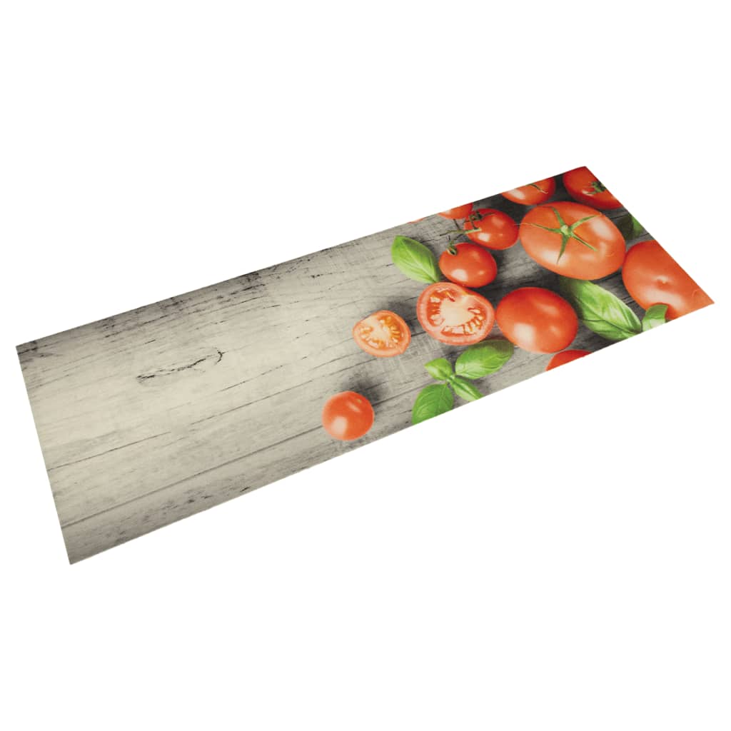 Vidaxl keukenmat wasbaar tomatenprint 45x150 cm fluweel