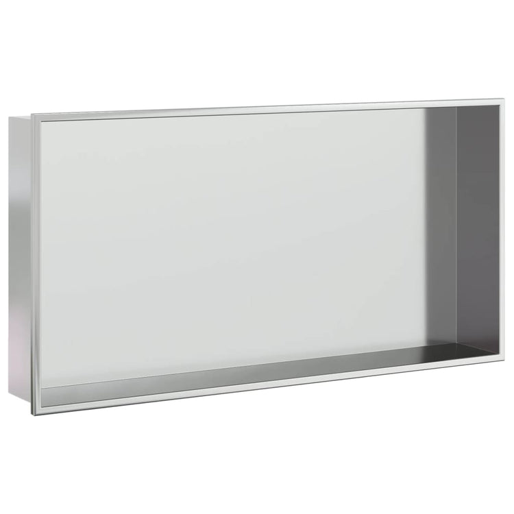 Vidaxl douchenis 62x32x9 cm roestvrijstaal geborsteld zilverkleurig