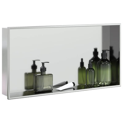 Vidaxl douchenis 62x32x9 cm roestvrijstaal geborsteld zilverkleurig