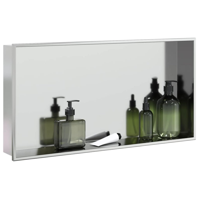 Vidaxl douchenis 62x32x9 cm roestvrijstaal geborsteld zilverkleurig
