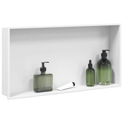 Vidaxl douchenis 62x32x9 cm roestvrijstaal matwit