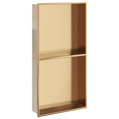 Vidaxl douchenis 32x62x9 cm roestvrijstaal geborsteld goudkleurig