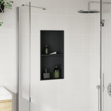 Vidaxl douchenis 32x62x9 cm roestvrijstaal matzwart - afbeelding 3