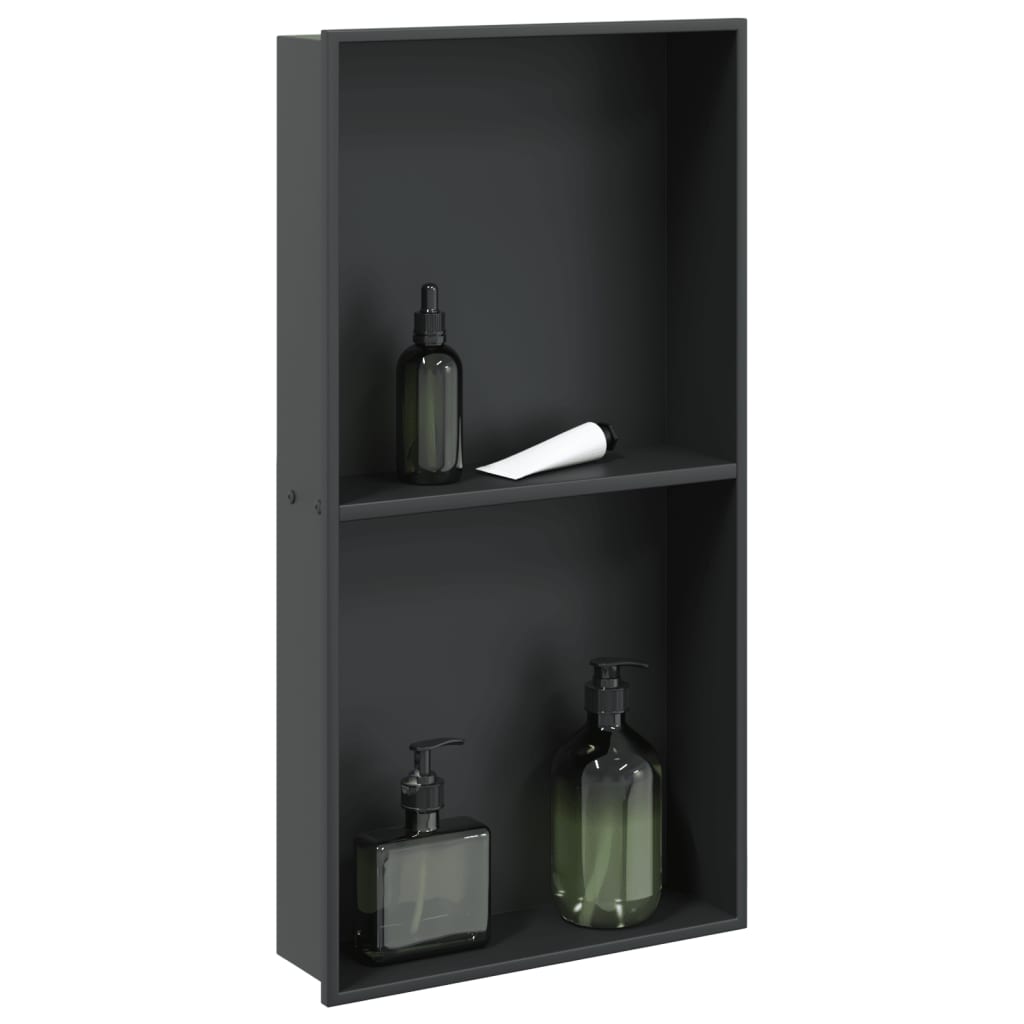Vidaxl douchenis 32x62x9 cm roestvrijstaal matzwart