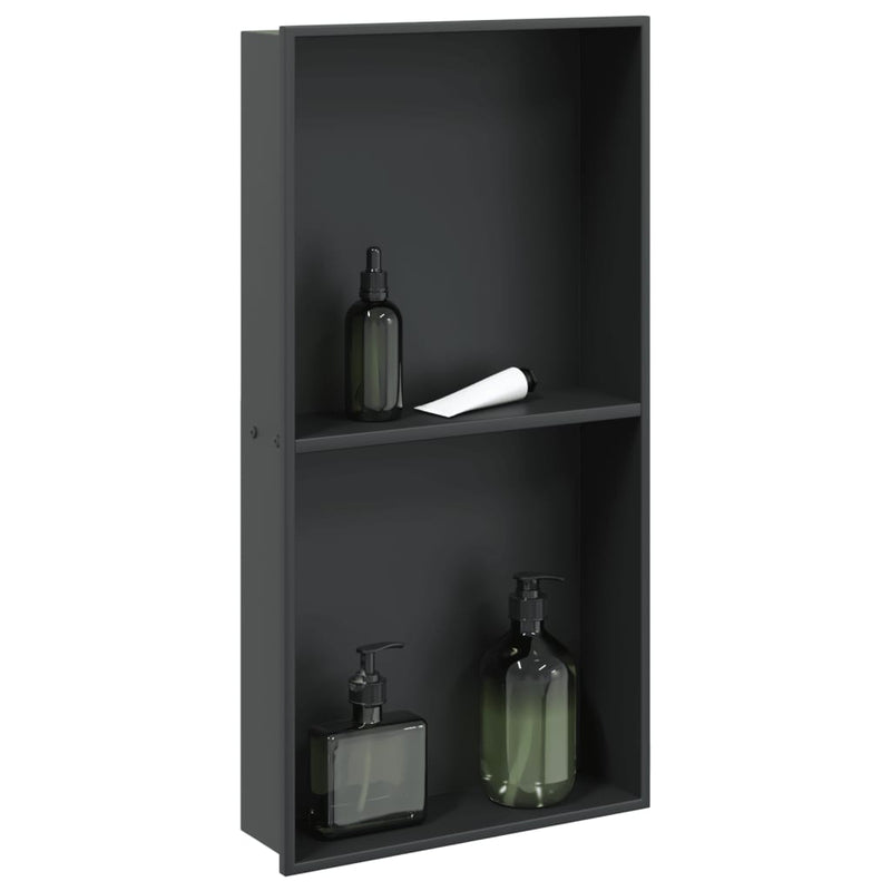 Vidaxl douchenis 32x62x9 cm roestvrijstaal matzwart