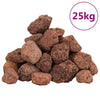 Vidaxl lavastenen 25 kg 3-5 cm rood