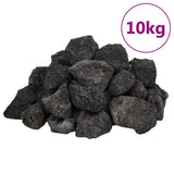 Vidaxl lavastenen 10 kg 3-5 cm zwart - afbeelding 2