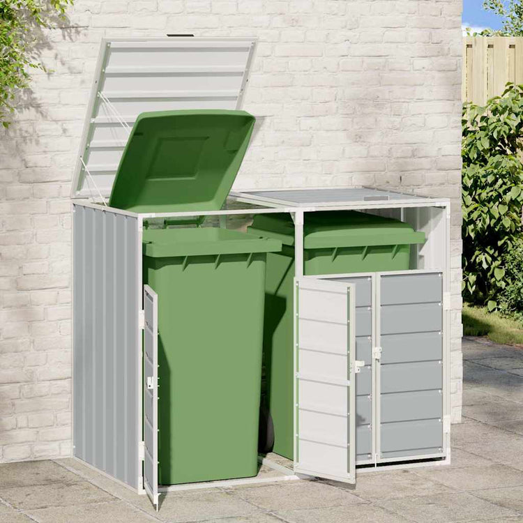 Vidaxl containerberging voor 2 containers 144x81x113 cm staal grijs