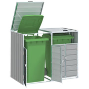 Vidaxl containerberging voor 2 containers 144x81x113 cm staal grijs - afbeelding 1