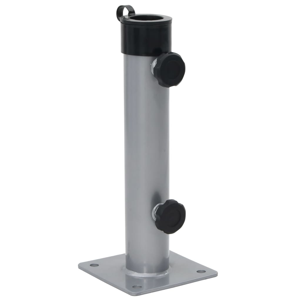 Vidaxl parasolvoet voor ø38 48 mm stok staal zilverkleurig