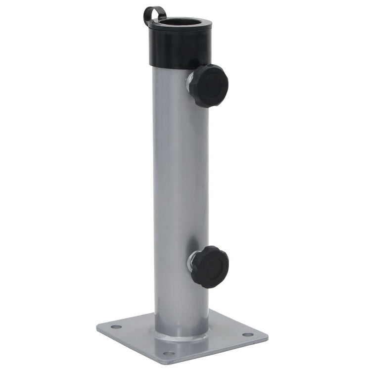 Vidaxl parasolvoet voor ø38 48 mm stok staal zilverkleurig