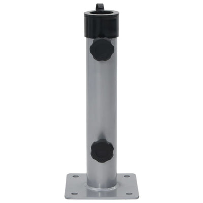 Vidaxl parasolvoet voor ø38 48 mm stok staal zilverkleurig