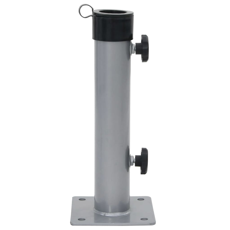 Vidaxl parasolvoet voor ø38 48 mm stok staal zilverkleurig