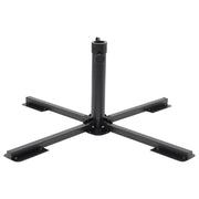 Vidaxl parasolvoet inklapbaar voor ø38 48 mm stok staal glanzend zwart - afbeelding 1