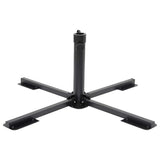 Vidaxl parasolvoet inklapbaar voor ø38 48 mm stok staal glanzend zwart - afbeelding 1