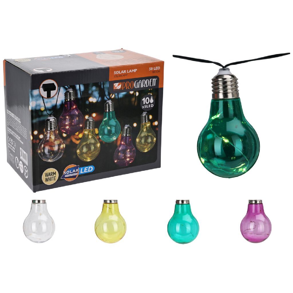 Pro garden solar feestverlichting 10x5 led 180 cm