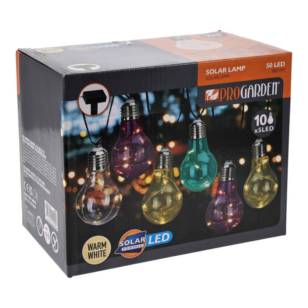 Pro garden solar feestverlichting 10x5 led 180 cm