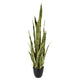 Overige merken kunstplant sansevieria 92 cm groen geel