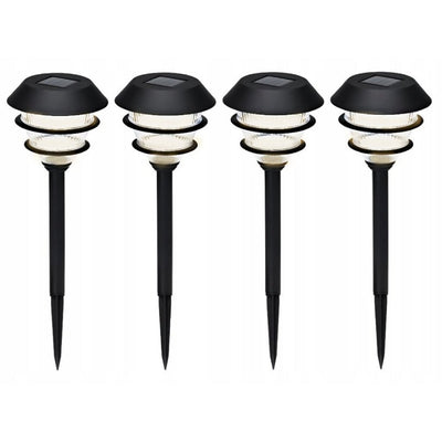 Pro garden solar tuinlampen 4 stuks zwart