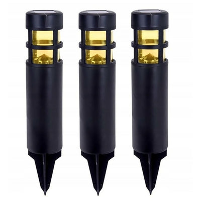 Pro garden solar tuinlampen 3 stuks zwart