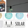 Pro garden gekleurde solar feestverlichting 10 kristalachtige lampen 2.7 meter lichtsnoer op zonne-energie