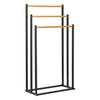 Bathroom solutions handdoekrek 45x23x85 cm metaal bamboe zwart
